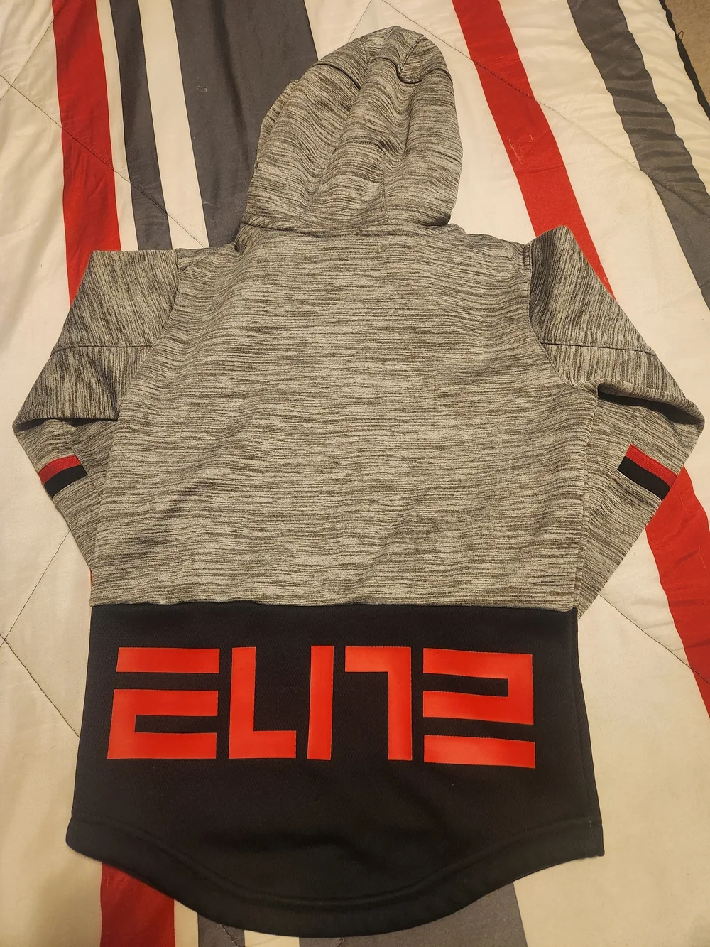 Nike Gray Hooded Jacket with Red Swoosh